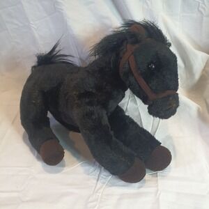 Wells Fargo Pony Mike‎ Plush 12' Stuffed Horse Black Brown Soft 2016 Collectible